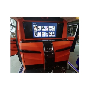Siège de voiture électrique rétractable en cuir rouge vin avec barre de pliage - Product Image 1