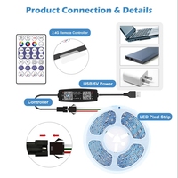 Controlador de Píxeles LED RGB con Alimentación USB, Dimmer para Tiras LED WS2811/WS2812B/SK6812/SM16703/1903/1903 BT SPI Music MIC 5V/12V/24V