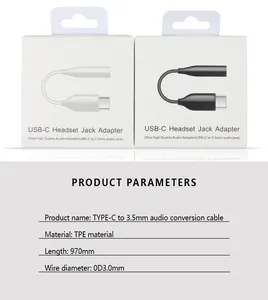 Sumsang note10 penjualan laris USB Tipe C ke 3.5mm adaptor audio Headphone Jack adapter converter