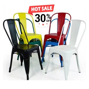 Chaises de salle à manger blanches bon marché <span class=keywords><strong>fast</strong></span> <span class=keywords><strong>food</strong></span> noir empilable fer métallique Tolixs Restaurant Silla <span class=keywords><strong>chaise</strong></span> industrielle café - Product Image 2