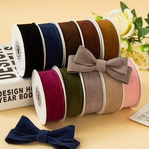 Zexiao 2.5cm hai mặt cạnh mô hình động vật thân thiện với môi <span class=keywords><strong>Webbing</strong></span> <span class=keywords><strong>50</strong></span> yards Polyester da con hươu nhung handmade DIY tóc - Product Image 2