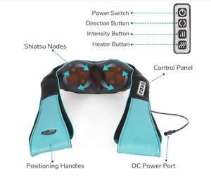 Elektrische Massage Shiatsu Rücken Schulter Körper Nacken massage gerät Multifunktion aler Schal Infrarot beheizt Kneten Auto/Heim massage gerät - Product Image 2