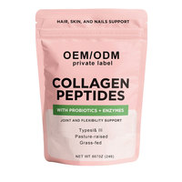 Collagène de bovin nourri à l'herbe, peptides, probiotiques, enzymes, certifié GMP, fabrication en vrac, 35 portions, OEM ODM