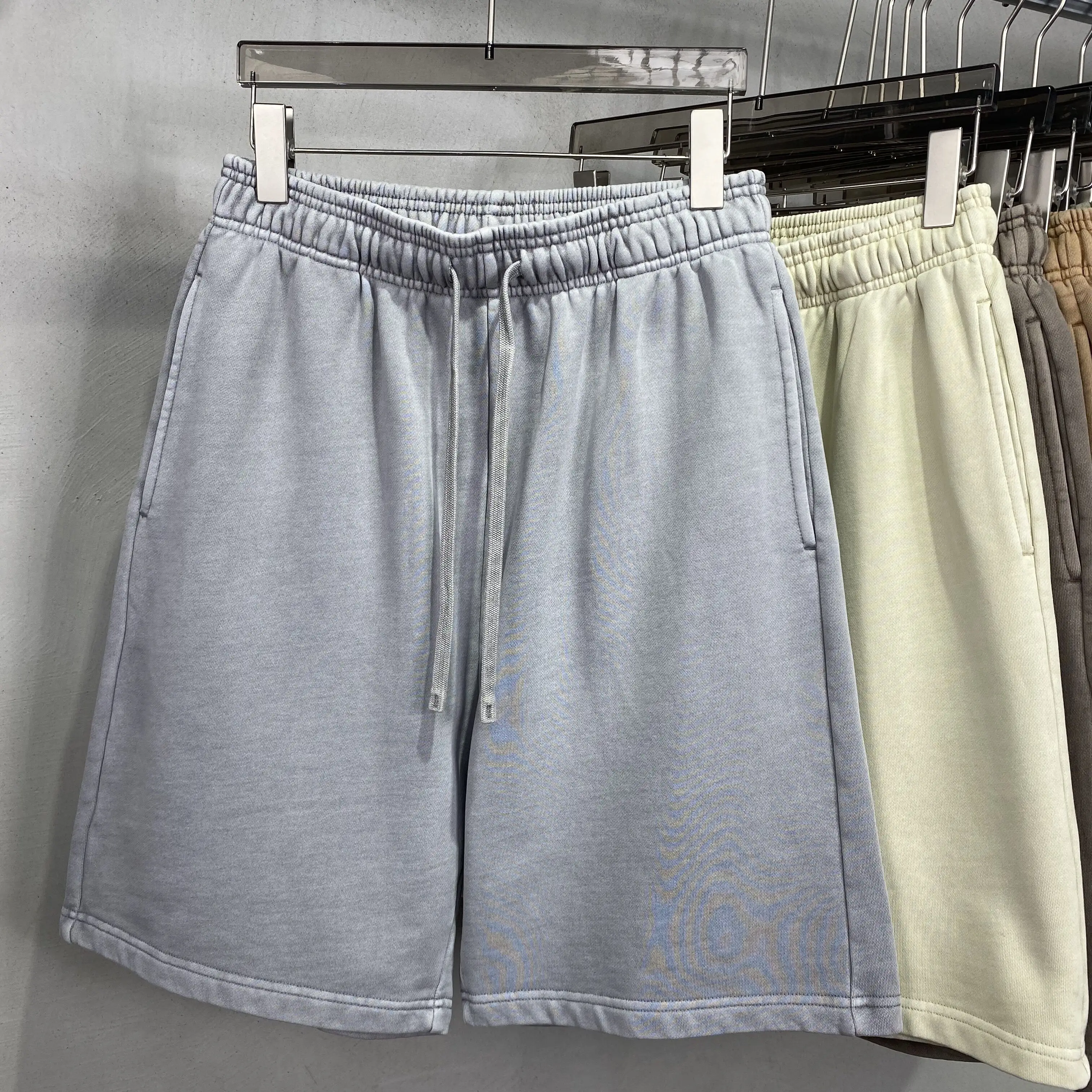 Bán buôn t Áo Sơ Mi Ngắn mồ hôi Mens t Áo sơ mi và quần short rửa quá khổ 100% cotton người đàn ông Áo Thun mồ hôi ngắn pháp Terry bông