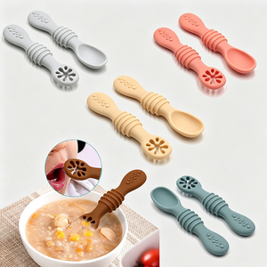 Cuchara y Tenedor <span class=keywords><strong>de</strong></span> Silicona para Bebés, Libres <span class=keywords><strong>de</strong></span> BPA, Seguros y Suaves, para la Primera Etapa <span class=keywords><strong>de</strong></span> <span class=keywords><strong>Aprendizaje</strong></span>, con Diseño Anti-Asfixia - Product Image 3