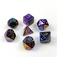 Jeu de donjons et dragons personnalisés en or électrolytique à sept couleurs Dés multi-facettes