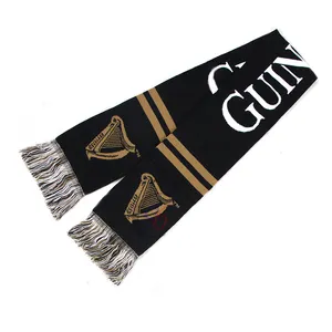 Chengxing wholesale custom crochet woven jacquard knitted soccer football fan sport scarf