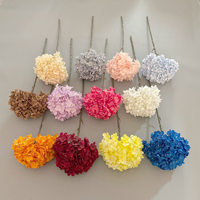 Hydrangea artificielle géante de 20 cm (7,87 pouces) à tige unique, pétales complets, fleur d'hortensia artificielle pour centre de table de mariage, table de fête