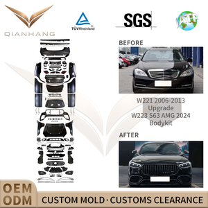 Kit carrosserie large 1:1 S63 <span class=keywords><strong>AMG</strong></span> W221 à W223, ensemble complet en PP, pare-chocs avant et arrière, capot, ailes, conversion pour Classe S W221 2006-2013 - Product Image 2