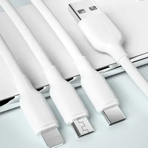 Wholesale Customized Logo 3A High Quality 3 In 1 Charger One USB Data Cable Suitable For Android And Apple