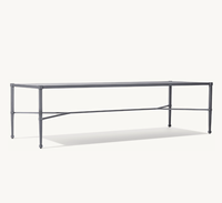 Table à manger rectangulaire en aluminium coulé moderne TROUSDALE pour usage hôtelier