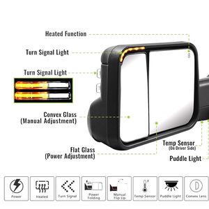 Espejos Retrovisores Laterales con Calefacción para 1500, 2019-2022, con Intermitentes, Sensor de Temperatura, Nuevos, Plegables, Negros, XMAXVISION - Product Image 4