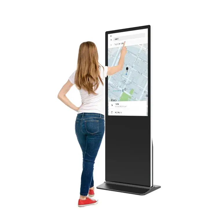 HONGNUO 43 inch indoor vertical floor stand lcd 2k 4k digital signage touch screen android advertising display price