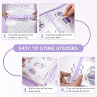 Organisateur de stickers réutilisable A5/A6 avec couverture zippée, pages transparentes pour la collection et le rangement des stickers