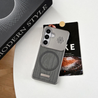 Coque de téléphone portable magnétique populaire sans bordure à grain de bois avec dissipation thermique pour Samsung A56 A26, coque arrière antichoc