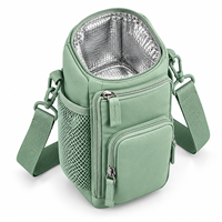 Sac isotherme bandoulière en polyester avec doublure en aluminium pour bouteille d'eau, idéal pour les voyages – Direct Usine