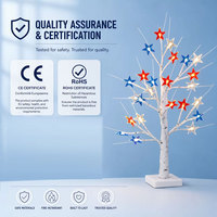 Lumière LED Arbre de Bouleau Artificiel, Lumière d'Arbre Étoilé de Bureau avec LED Colorées, Idéale pour Décorer l'Ambiance de la Maison en Fête