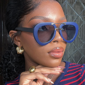 Toad Distinctive KROKODIL UV400 Full Frame Unisex Fashion Sunglasses European American Retro <b>Sunscreen</b> Street Photoshoot Trendy - Product Image 2