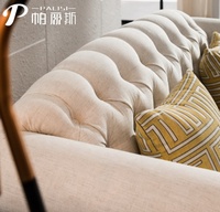 Ensemble canapé moderne européen, style nordique, scandinave, style Chesterfield, pour le salon, 3 places, tissu, bois, hôtels, 321