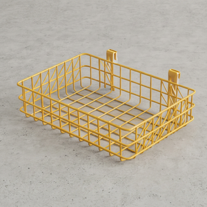 Premium Yellow Metal <b>Wire</b> <b>Storage</b> <b>Basket</b> Rectangle Hanging Simple Multi-Purpose Neatening Organizer For Home - Product Image 1