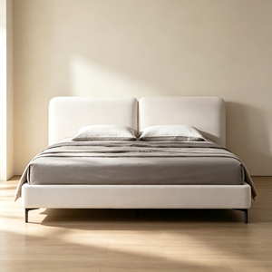 <span class=keywords><strong>Letto</strong></span> <span class=keywords><strong>matrimoniale</strong></span> moderno in tessuto con testiera doppia rotonda minimalista italiana, imbottito su misura, <span class=keywords><strong>per</strong></span> camera da <span class=keywords><strong>letto</strong></span> padronale - Product Image 1