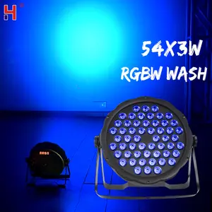 Đèn LED Rửa Phẳng Par 54*3W RGBW Đèn Sân Khấu DMX512 8CHs Đèn Nháy Cho Giải Trí Gia Đình Tiệc DJ Disco Chuyên Nghiệp