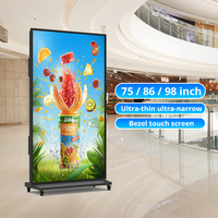 Pantalla Digital Interactiva LCD 4K de 75 Pulgadas con CMS Integrado, Móvil, de Pie, con Gráficos para Centros Comerciales
