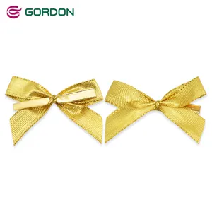 Gordon Ribbons Pre-Tied Grosgrain Ribbon Bows with Clear Wire Twist Tie for Crafts