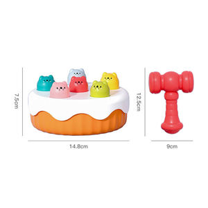 Jouet marteau pour bébé, gâteau pop-up à 6 trous, rongeurs de dessin animé, développement de la motricité, coordination œil-main, éducatif, cadeau de 1er anniversaire pour tout-petit - Product Image 5