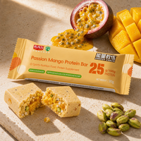 Barre protéinée végétale à la mangue personnalisée en gros pour remplacement de repas végétalien, alimentation saine, nutrition diététique, marque privée