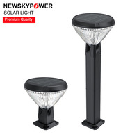 Nouvelle lumière de pelouse extérieure moderne 3 couleurs en 1 lampe solaire commutable avec télécommande pour projet de jardin paysager