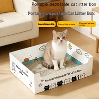 Bac à litière pour chat pliable jetable Wanhong avec sac de rangement, anti-éclaboussures et imperméable, portable, sans lavage