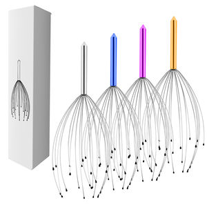 Masajeador de cabeza Manual de acero inoxidable con mango personalizado, masajeador de Color para el cuero cabelludo - Product Image 1