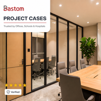 Cloison en verre simple intégrée avec cadre en aluminium de 108 mm, cloison renforcée anti-impact pour les lieux publics