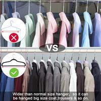 Cintres de penderie AINARE en plastique ABS antidérapants avec revêtement TPR, crochets métalliques pivotants, gain de place pour chemises et vestes
