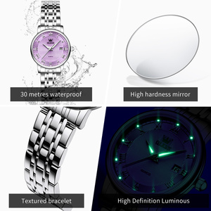 Olevs 5611 luxe Oem vente en gros classiques échelle romaine exquise <span class=keywords><strong>femme</strong></span> d'affaires calendrier en acier inoxydable cadeau dame montre à Quartz - Product Image 6