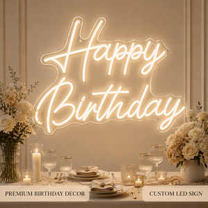 Happy Birthday LED <b>Neon</b> <b>Sign</b> with Printed Acrylic Face <b>for</b> Party Wedding and Event Decor - Product Image 3