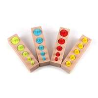 Outils d'enseignement en bois Montessori, jouets à douille cylindrique, blocs de cylindres à boutons, bon marché, offre spéciale, 2022