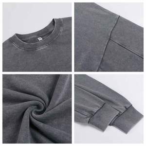 Sudaderas Personalizadas de 350g, Estilo Americano Retro Lavado, Unisex, a la Moda, Estilo Europeo, Cuello Redondo, Sin Bolsillos - Product Image 4