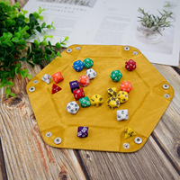 Plateau à dés pliable en cuir PU hexagonal, écologique, durable, pour accessoires de DND