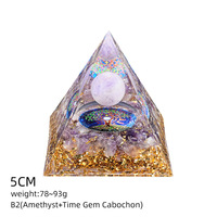 Pyramide en résine de cristal naturel de 5 cm, ornement de style européen et américain pour la maison, le bureau, la décoration, le yoga et la méditation, origine Chine, couleur naturelle
