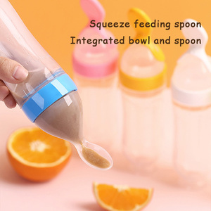 Biberón Dispensador de Alimentos de Silicona y PP de 90 ml, Libre de BPA, con Cuchara <span class=keywords><strong>para</strong></span> Alimentar a Bebés de 0 a 12 Meses con Pasta de Arroz - Product Image 3