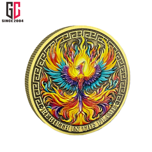 Moneda de desafío de Metal personalizada de fábrica de 12 años <span class=keywords><strong>Medalla</strong></span> de renacimiento de llama de Fénix que inspira tranquilidad y <span class=keywords><strong>valor</strong></span> Moneda de restauración - Product Image 5