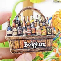 Europe Belgique Aimants de réfrigérateur 3D en résine Souvenir touristique Autocollant de réfrigérateur Articles de décoration Cadeaux artisanaux