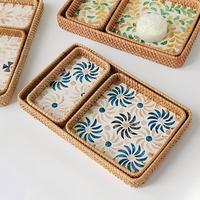 Grensoverschrijdende Vietnam Zuidoost-Azië handgeweven minimalistische Scandinavische stijl vierkante opbergplaat woonkamer fruitplateau dienblad