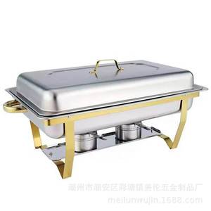Estufa Buffet Cuadrada de Acero Inoxidable ML-200, Equipo de Calentamiento para Hoteles con Baño de Oro, Autoservicio de Alta Gama - Product Image 4