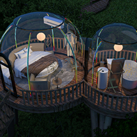 Tente extérieure en dôme igloo à bulles en polycarbonate étanche pour le glamping et les salons professionnels.