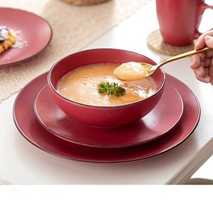 <span class=keywords><strong>Service</strong></span> <span class=keywords><strong>de</strong></span> vaisselle <span class=keywords><strong>en</strong></span> céramique rouge, 16 pièces, pour 4 personnes, assiettes mates, vaisselle <span class=keywords><strong>en</strong></span> <span class=keywords><strong>grès</strong></span> - Product Image 2