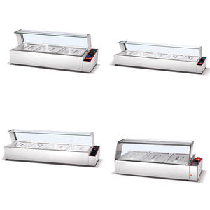 Cuisine commerciale 3 4 5 Pan Bain <span class=keywords><strong>Marie</strong></span> Chauffe-aliments Équipement Comptoir Bain <span class=keywords><strong>Marie</strong></span> Avec Verre - Product Image 1