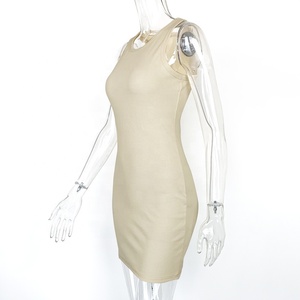 Novo Vestido Regata Feminino de Verão em Tecido Canelado, Sem Mangas, <span class=keywords><strong>Sexy</strong></span>, com Saia Justa e Efeito Modelador Simples - Product Image 5
